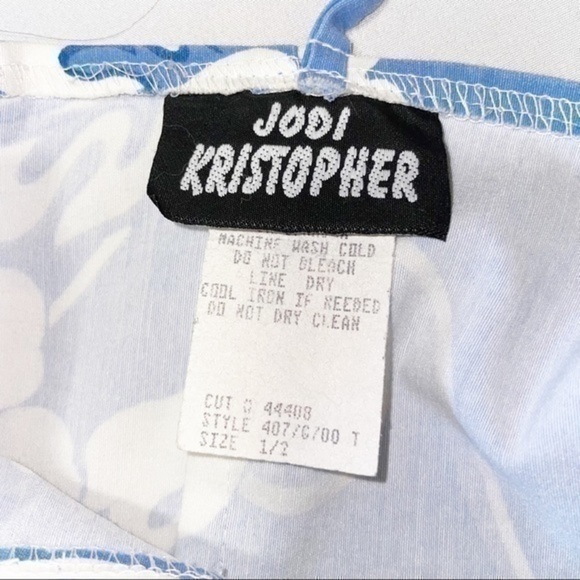 Vintage Blue Hawaiian Floral Mini Dress - Picture 6 of 6